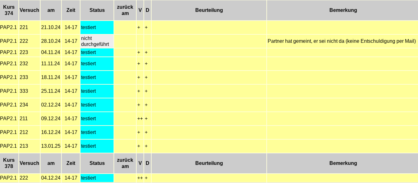 Bewertung PAP 2.1